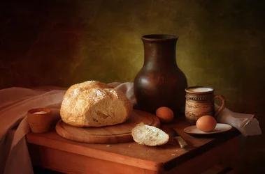 Rustic Bread and Milk