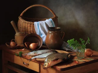 Rustic Fish Still Life