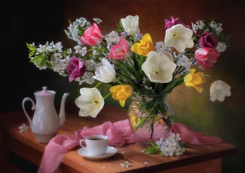 Spring Tulips and Tea