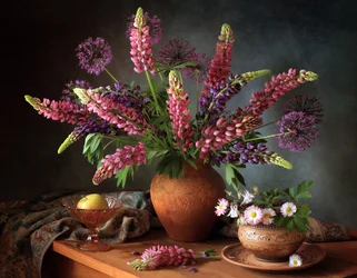Vibrant Lupins Still Life