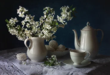 White Blossoms Tea Time