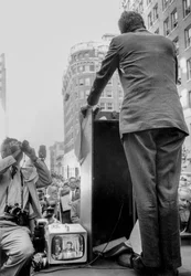 John F. Kennedy giving campaign address in Seattle, WA