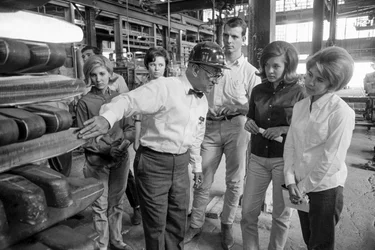 Students on a tour of Phelps Dodge copper refinery in El Paso