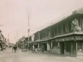 A Shopping Street in the Motomachi District of Kobe, circa 1900 - 1915