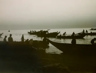 Japanese Fisherman at Sea, circa 1900 - 1915