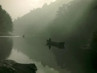 Japanese Fisherman in Arashiyama, West of Kyoto, circa 1900 - 1915