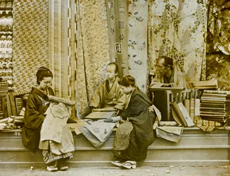 Silk Salesman in Japan, circa 1900 - 1915