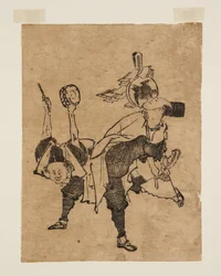 (colour woodblock print)