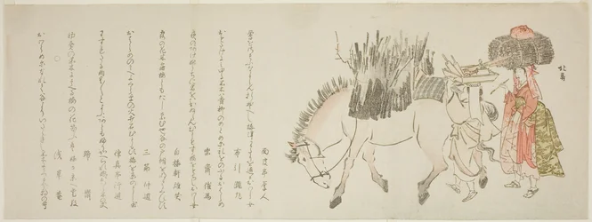 Laden Horse and Women Returning with Brush