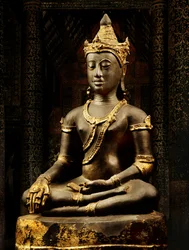 Lanna Buddha adorned with regalia