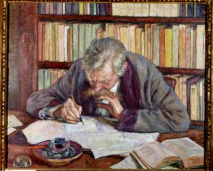Portrait of the Belgian poet Emile Verhaeren at his office