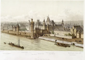The Louvre at the time of Charles V (circa 1380) - in “Paris from the 13th century to the present day” by Hoffbauer