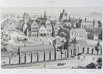 View of the Temple in 1450, illustration from 