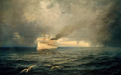 Steamship Kaiser Wilhelm II on the High Seas