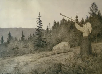 Up Under the Mountains Sounds a Wind Instrument