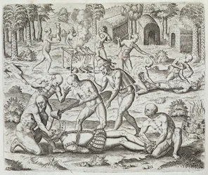 Cannibals in Darien, Panama, Capturing Spaniards, from 
