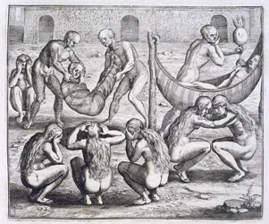 Tupinamba Chief and His Family Fall Ill While Hans Staden is Held Captive, from 