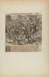 Cruelty of Petride Calyce Towards the Indians, from book Americae, part four