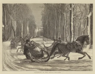Sleighing at the Hague, Holland