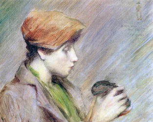 Suzanne Hoschedé with a Rabbit