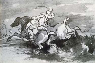Artilleryman Leading His Horses into the Field