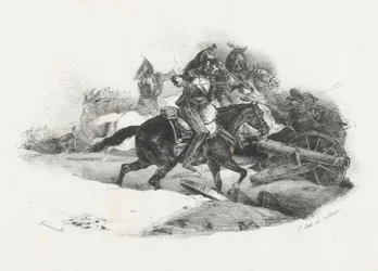 Cuirassiers Charging An Artillery Battery
