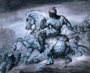 Scene from the Colonial War: A Black Person on a Rearing Horse
