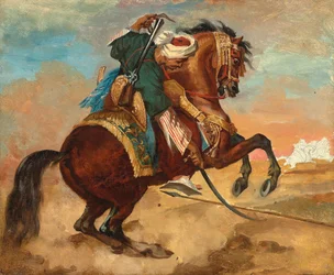 Turk Mounted on Chestnut Coloured Horse