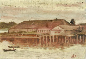 Trading Post and Wharf Buildings, Sitka, Evening