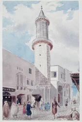 The Minaret of the Mosque on Rue de Chartres and Rue Bab-Azoun, Algiers