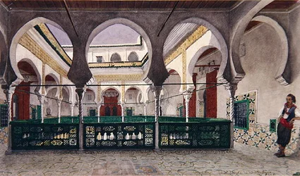 View of an Interior Courtyard of a House in Algiers, c.1830