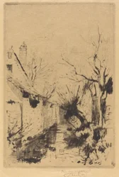 A Little Brook in Winter, Wiltshire