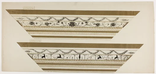 Stag and flower pattern frame (side frame section)