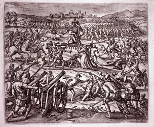 A Dominican Monk Encourages Francisco Pizarro to Seek Revenge on the Inca King Atahualpa (Engraving)