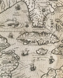 Island of Cuba, Florida and Gulf of Mexico, engraving from 