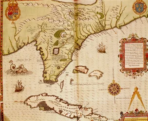 Map of Florida and Cuba