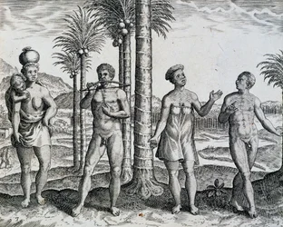 Native Ethiopia, from Work India Orientalis, Engraving by Theodor de Bry