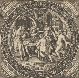Scene with a Feast of Love in a Circle at Center