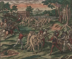 Slaves Attempt to Overcome Their Spanish Owners, but are Captured and Hanged from Trees