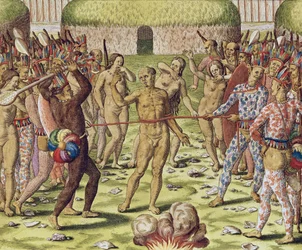 The Execution of an Enemy by the Topinambous Indians, 1562