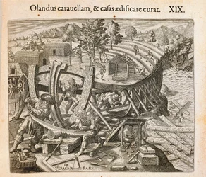 The Spaniards Building Their First Ship in the New World