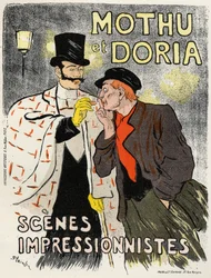 Art. Entertainment. The singers Mothu and Doria. Poster by Steinlen, France