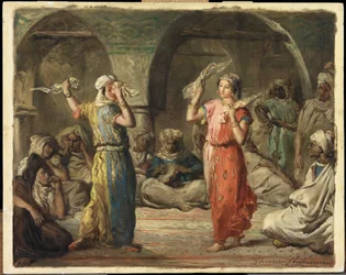 Algerian Dancers. The Handkerchief Dance, 1849