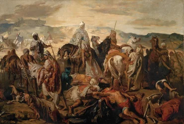 Arab Horsemen Carrying Away their Dead