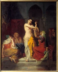 Moorish woman leaving the bath, painting by Théodore Chassériau (1819-1856), 1854, Strasbourg, Musée des Beaux-Arts