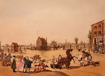 Entrance from Hackney or Cambridge Heath Turnpike with a Distant View of St Paul