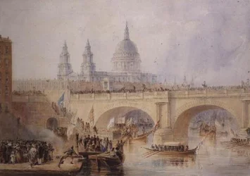 Disembarkation of the Lord Mayor at Blackfriars Bridge