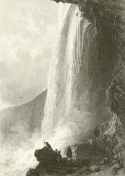 Horse Shoe Fall, Niagara. Entrance to the Cavern of, on the English side