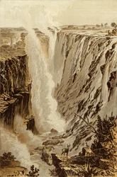 The Victoria Falls, Zambesi, from the East End of the Chasm