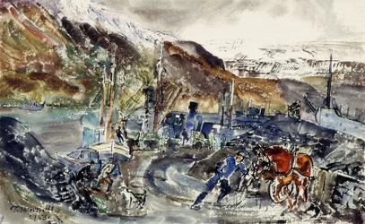 Local Coal Cart and Trawlers, Seydisfjordur, Iceland